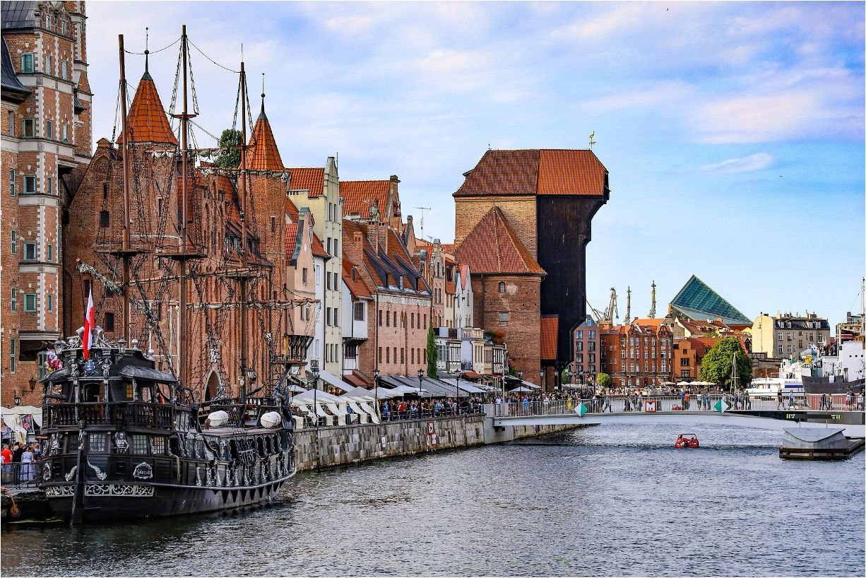 The Motlawa waterfront in Gdańsk