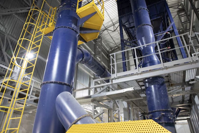 Exhaust gas cleaning system ducting installed in a machinery space